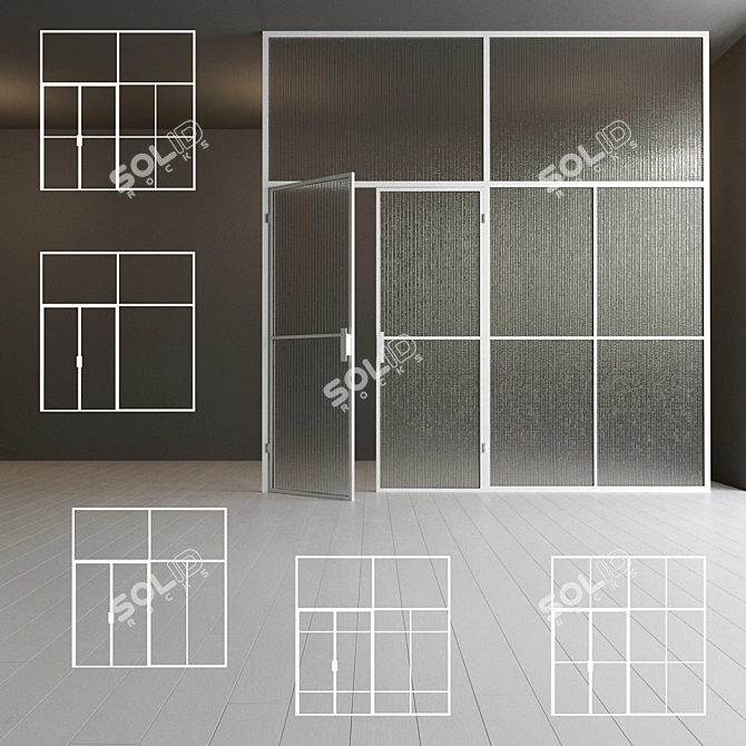 Versatile Glass Partition: Stylish, Adjustable & Minimalistic 3D model image 4