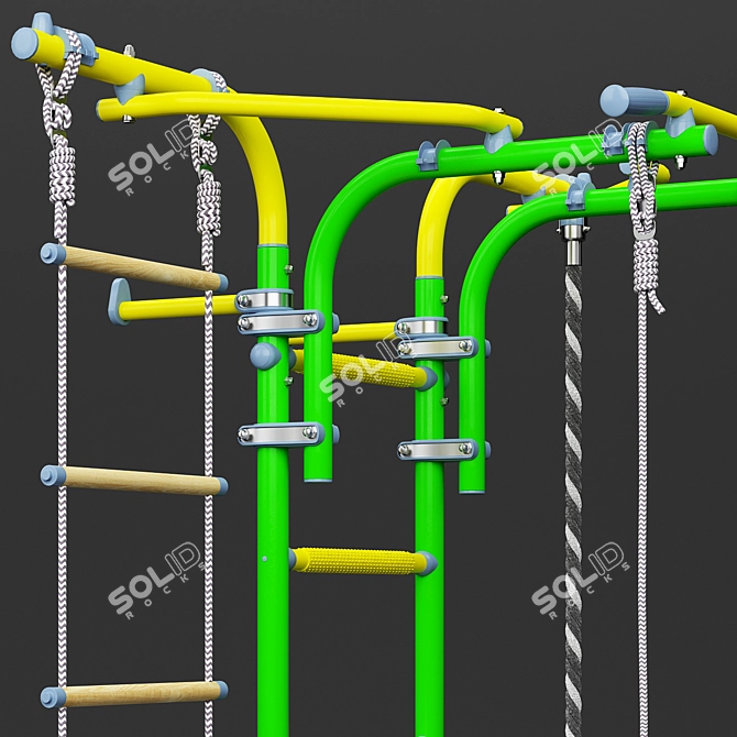 Swedish Wall ROMANA S6 Karusel: Versatile and Space-saving Fitness Equipment 3D model image 3