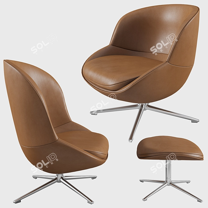 Hyg Lounge Chair: High & Low Swivel 3D model image 2