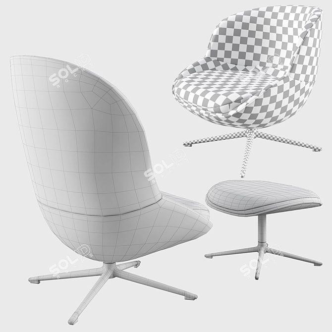 Hyg Lounge Chair: High & Low Swivel 3D model image 3