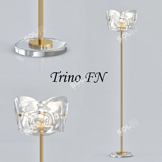 Elegant Trino FL Floor Lamp 3D model image 1