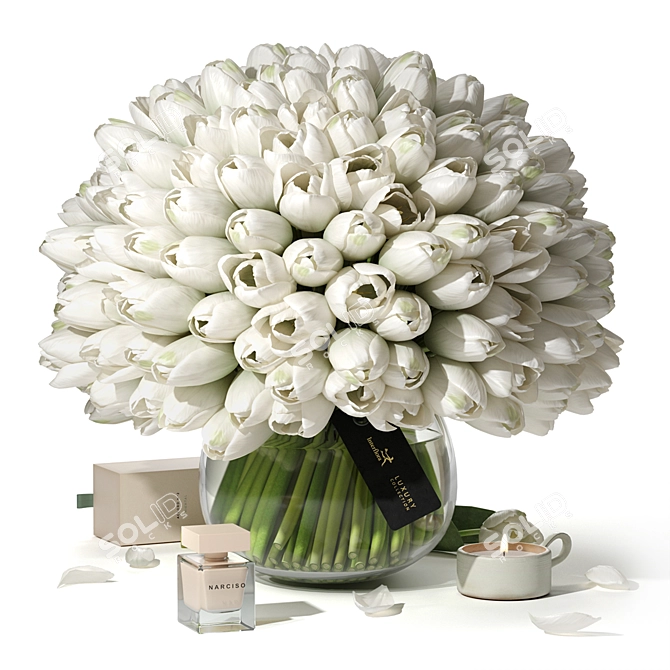 Luxury Tulips Collection: Exquisite Floral Elegance 3D model image 1