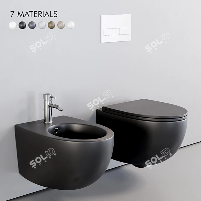 Esedra Bull Wall-Hung WC: Modern & Stylish Toilet 3D model image 1