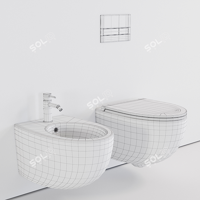 Esedra Bull Wall-Hung WC: Modern & Stylish Toilet 3D model image 3