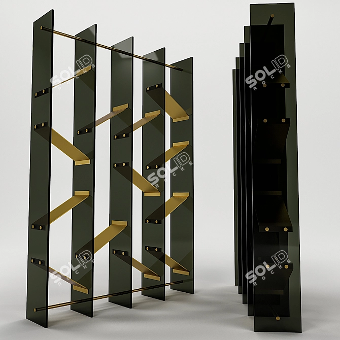 Isola Modern Shelving Unit 3D model image 2