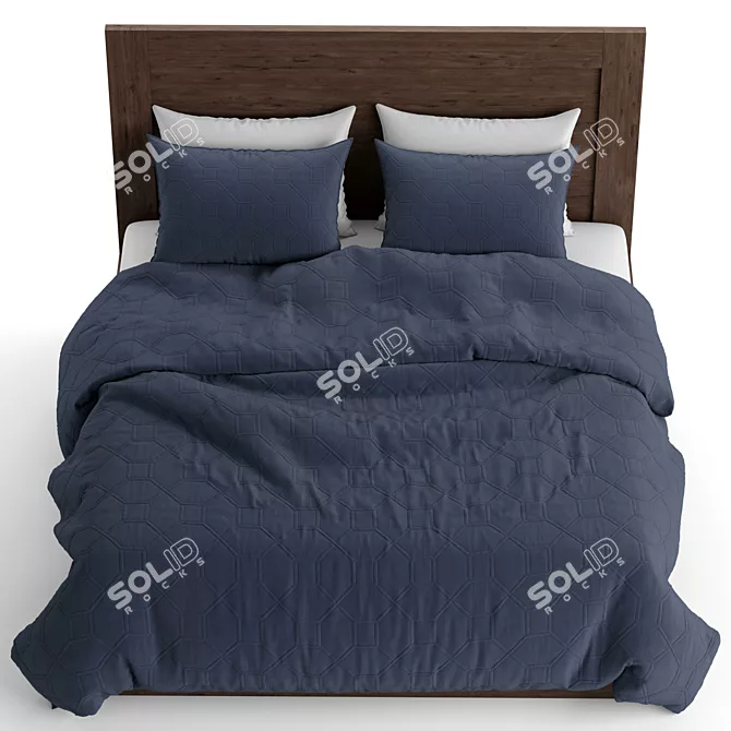 Title: Madison Park Bed: Sleek & Stylish 3D model image 2