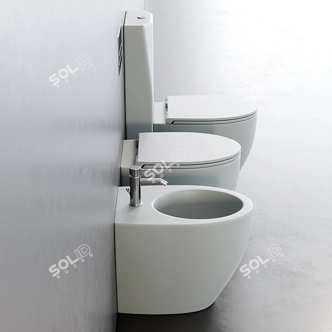 Esedra Bull Collection: Close Coupled Toilet 3D model image 2