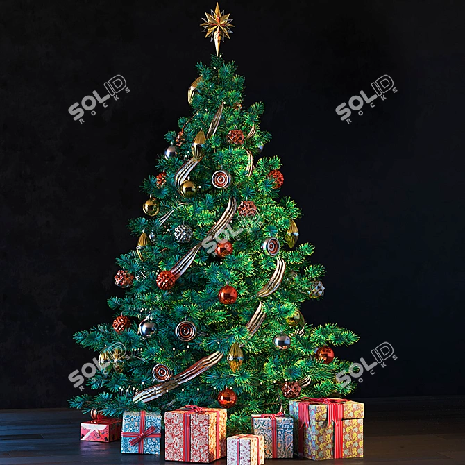 Festive Fir: Perfect Christmas Tree 3D model image 1