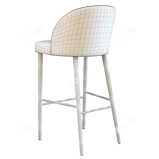 Elegant Velvet Camille Bar Stool 3D model image 3