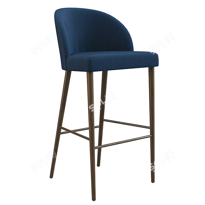 Elegant Velvet Camille Bar Stool 3D model image 4