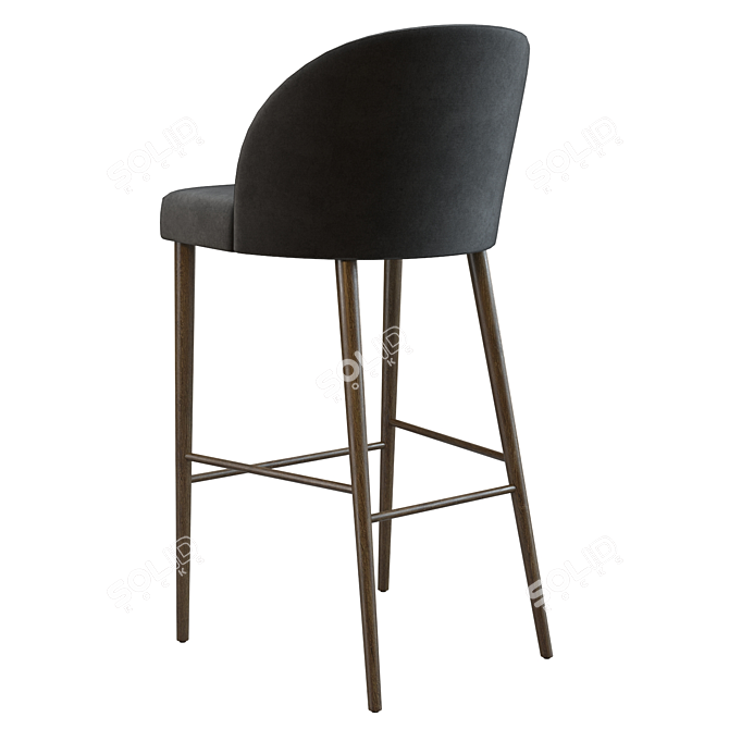 Elegant Velvet Camille Bar Stool 3D model image 5