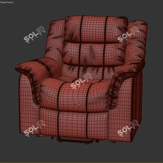 ErgoLux Recliners: Ultimate Comfort 3D model image 3