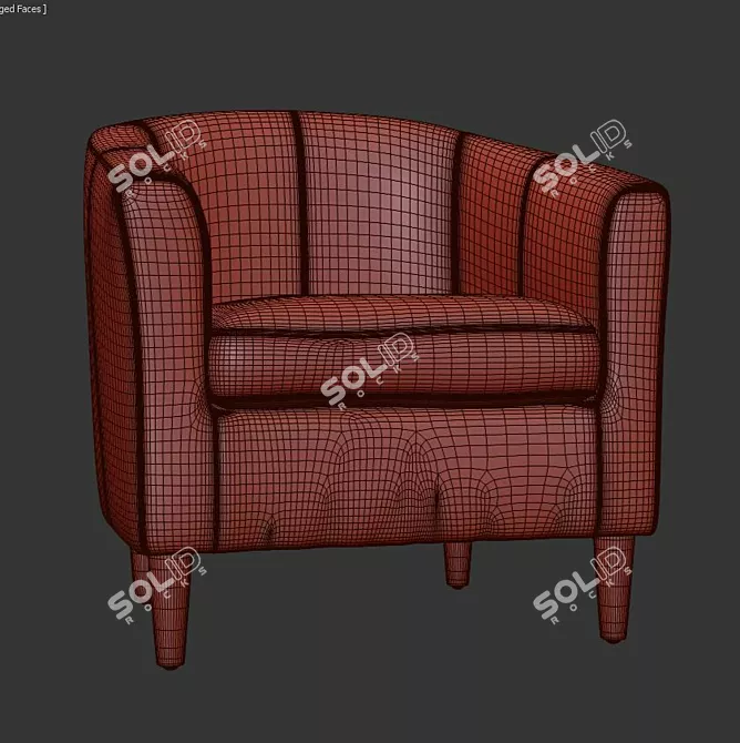 Luxurious Boles Tub Chair 3D model image 3
