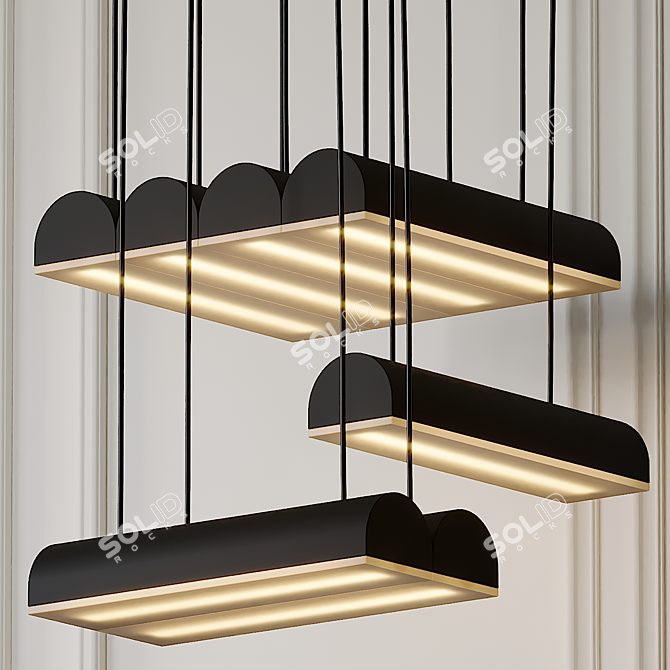 Sleek Hutchinson Pendant Light 3D model image 3