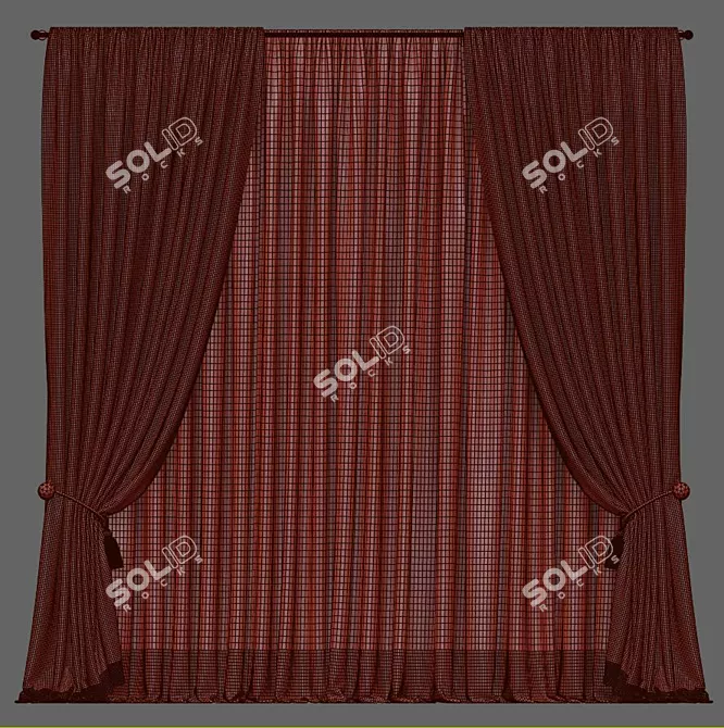 Title: Modern Retro Curtain Design 3D model image 2