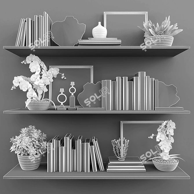 Elegant 45-Piece Decorative Set 3D model image 3