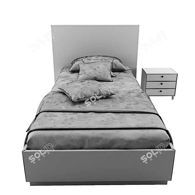 Dofa Single Bed: Sleek and Versatile 3D model image 3