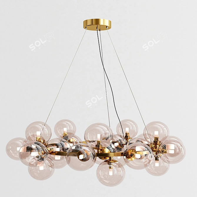 Luxurious Maytoni Gold Pendant Light 3D model image 2