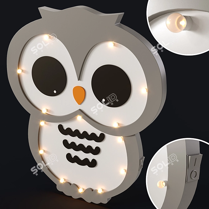 Whimsical Owl Nightlight 3D model image 1