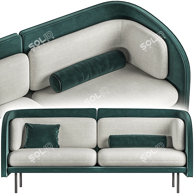 Minimalist Green Sofa: 3dsmax2014 & V-ray 3D model image 1