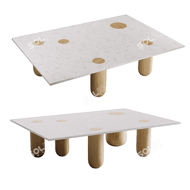SOTTOSOPRA: Stylish Marble Top Coffee Table 3D model image 1