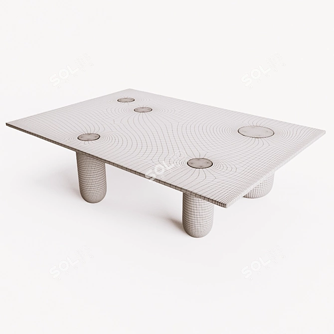 SOTTOSOPRA: Stylish Marble Top Coffee Table 3D model image 3