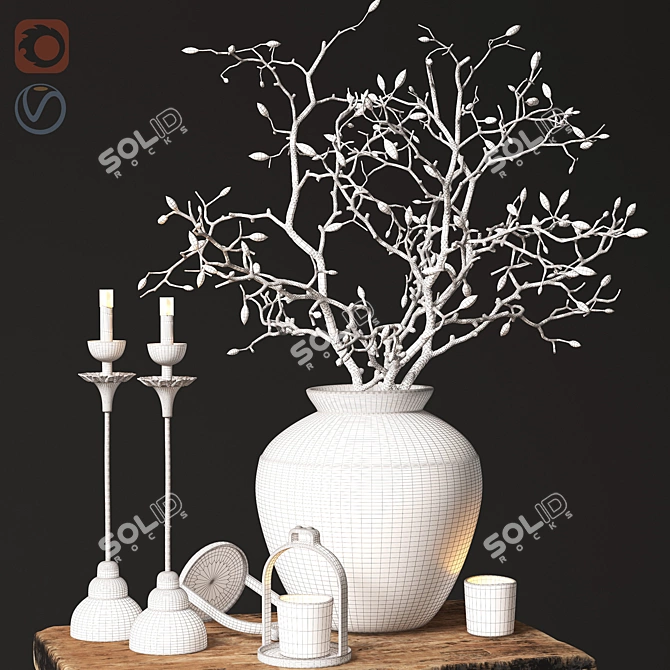 Elegant Vintage Decor Set 3D model image 3