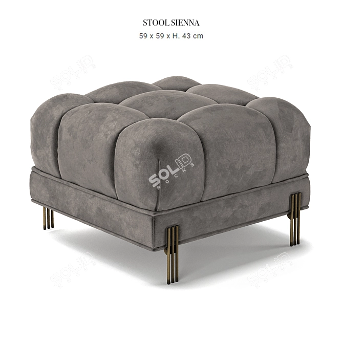 Elegant Sienna Stool: Chic and Compact 3D model image 1