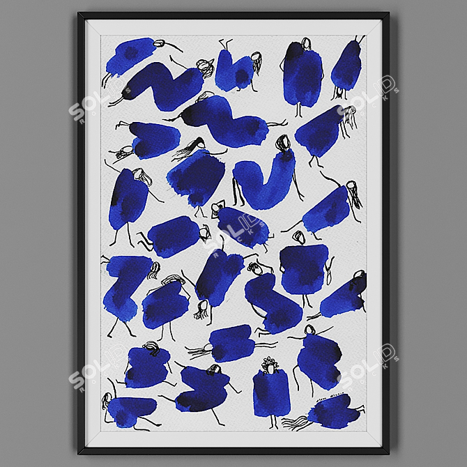 Black Framed Artwork 3D model image 1