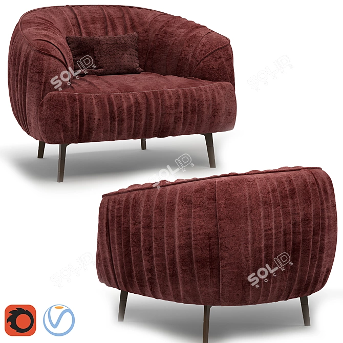 Designer Armchair: Borzalino Sigmund 3D model image 1