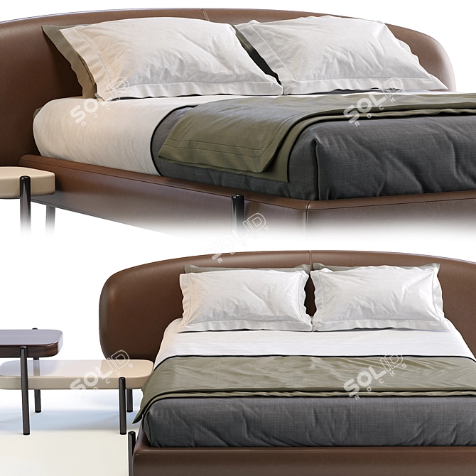 Elegant Busneli Bed ERMIONE 3D model image 3