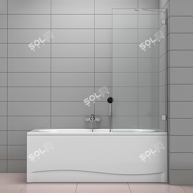 Radaway and Villeroy: Bath Shower Curtain Set 3D model image 6