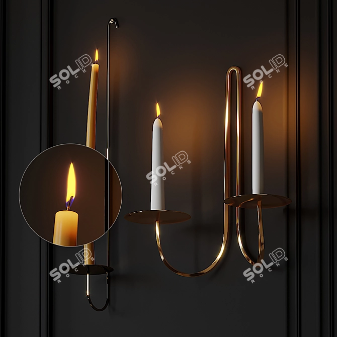 Fredericks & Mae Taper Candleholder: Elegant Wall Sconce 3D model image 1