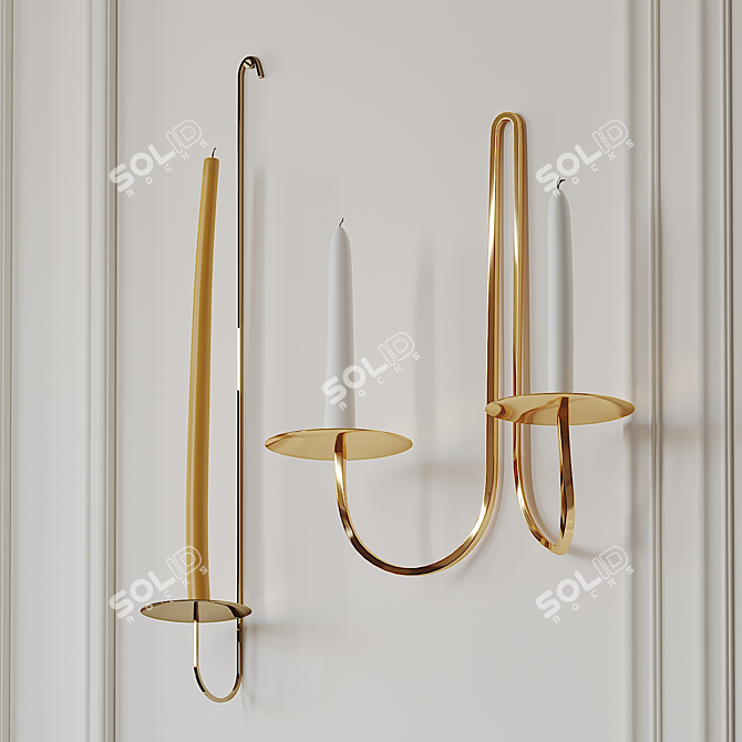 Fredericks & Mae Taper Candleholder: Elegant Wall Sconce 3D model image 2