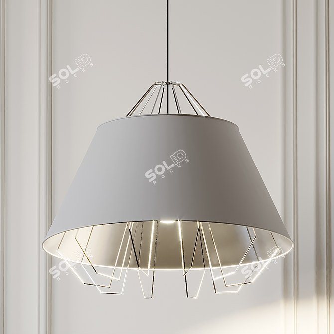 Elegant Arctic Grande Pendant Light 3D model image 3