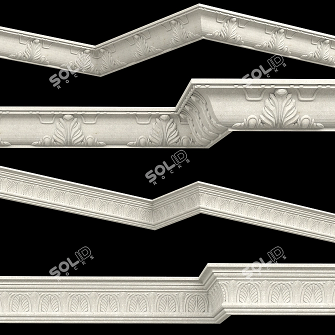 Elegant Decor Molding 3D model image 1