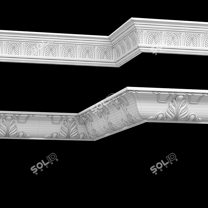 Elegant Decor Molding 3D model image 2