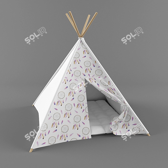 Kids' Wigwam Tent with Mat 3D model image 1