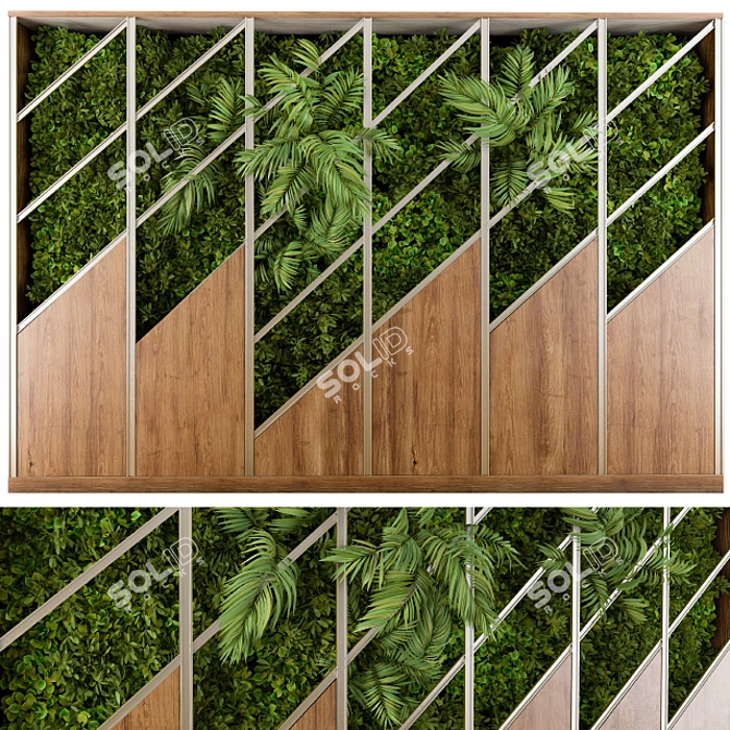 Elegant Wood-Metal Wall Decor 3D model image 1