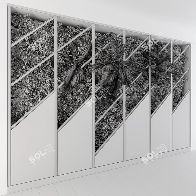 Elegant Wood-Metal Wall Decor 3D model image 2