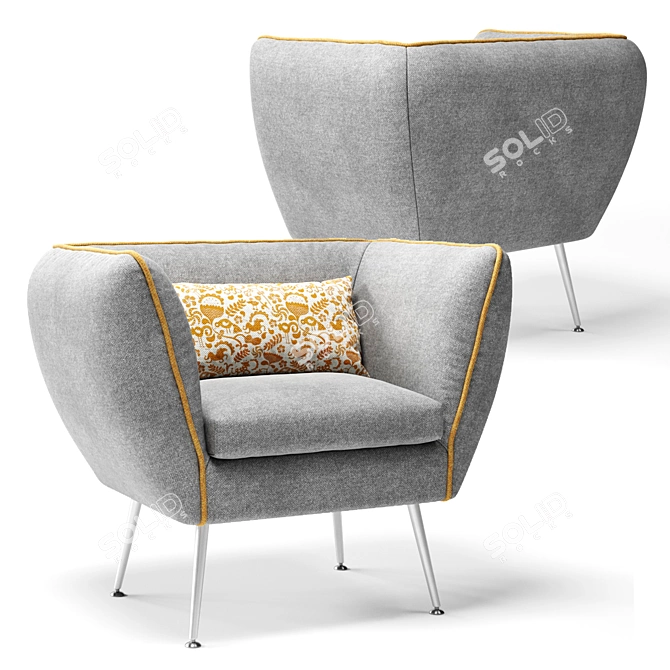 Cozy DANDY Armchair: Comfort at its Finest 3D model image 1