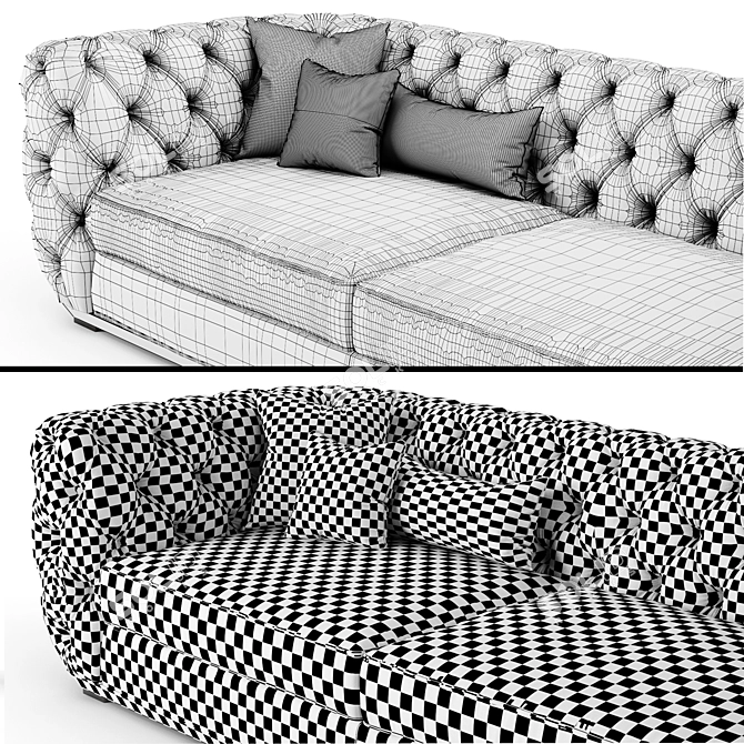 Luxury Chesterfield Sofa: Customizable Design 3D model image 3