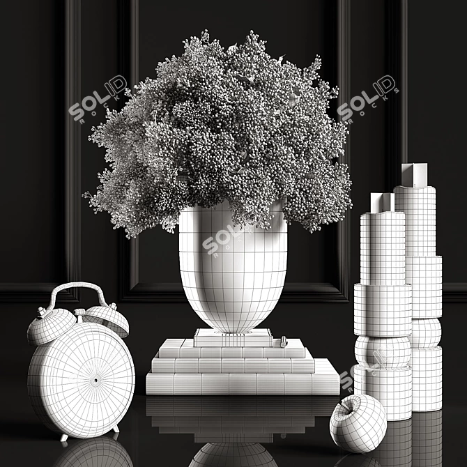 Elegant Glass Vase with Lush Plant 3D model image 3