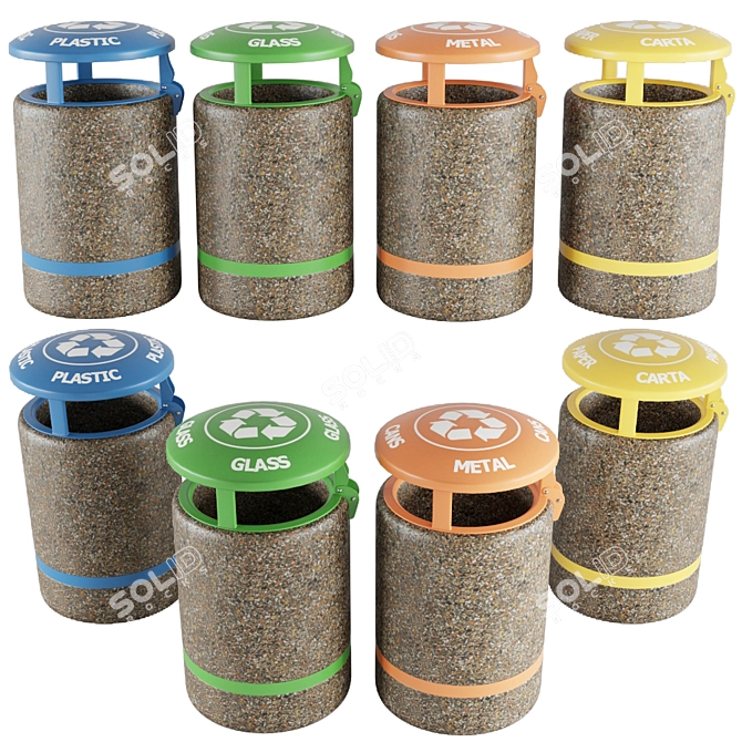 Elegant Ceramic Urn 3D model image 1