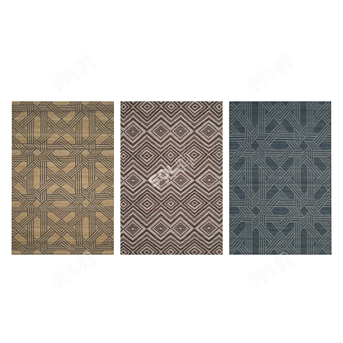 High-Quality Carpets Set 3D model image 3