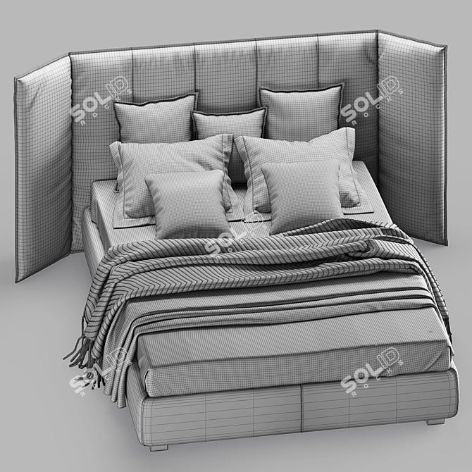 Gamma Wind Night Bed: Elegant and Stylish 3D model image 3