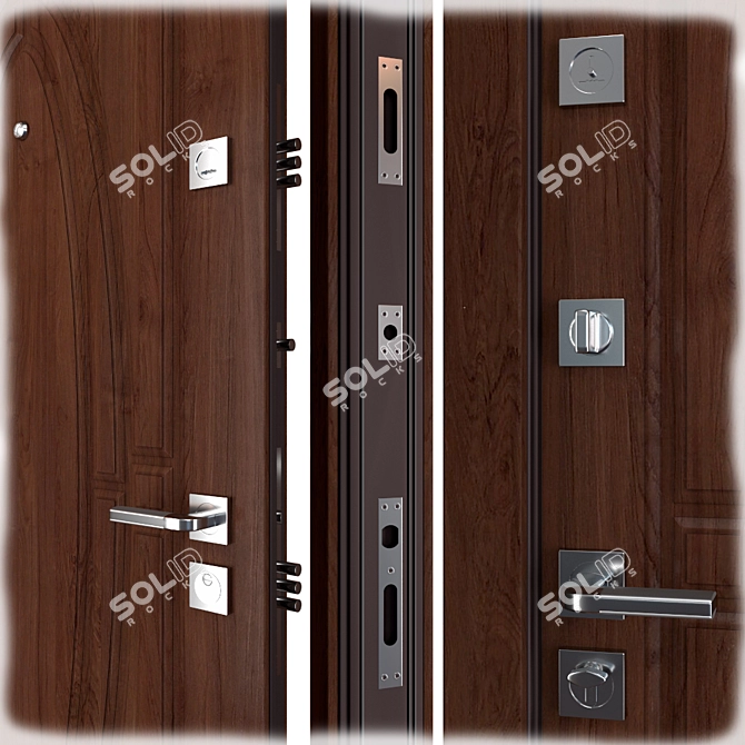 Monarch Zimen Metal Entrance Door 3D model image 2