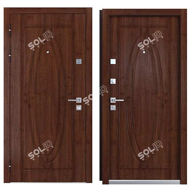 Monarch Zimen Metal Entrance Door 3D model image 3