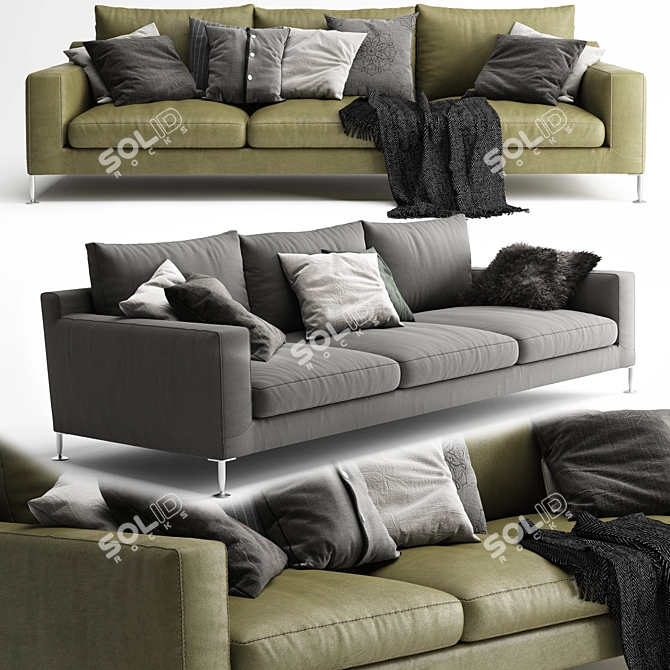 Modern Italian Design: B&B Italia Harry Sofa 3D model image 1