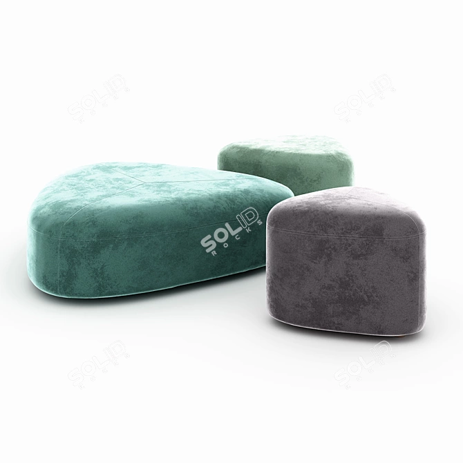 Title: Elegant Stone Poofs 3D model image 4